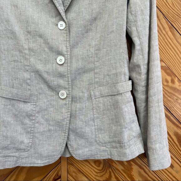 Theory Linen Blend Button Blazer - Picture 6 of 9